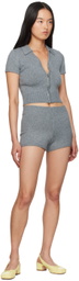 GUIZIO Gray Calesia Knit Shorts