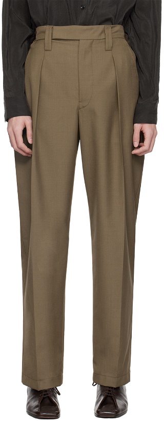 Photo: LEMAIRE Taupe Pleated Trousers