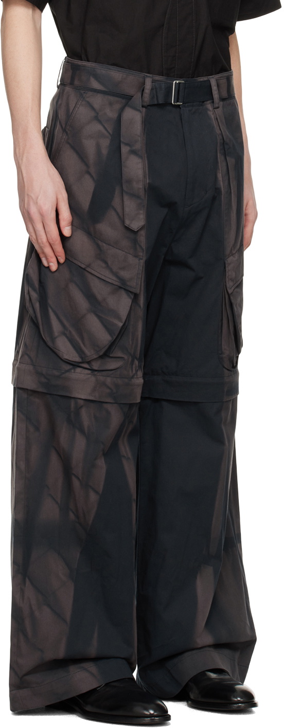 JiyongKim Navy Paneled Cargo Pants
