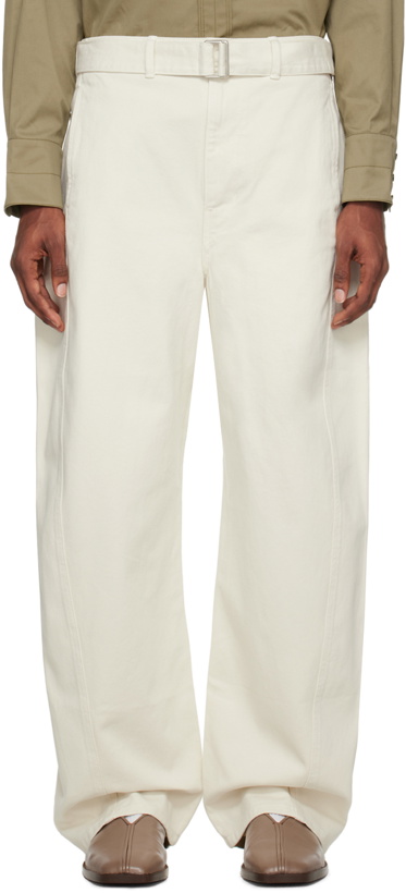 Photo: LEMAIRE White Twisted Belted Jeans