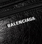 Balenciaga - Explorer Logo-Print Crinkled-Leather Belt Bag - Black