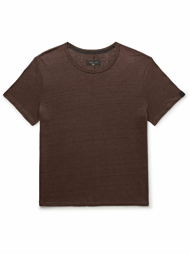 Photo: Rag & Bone - Classic Mercerised Linen T-Shirt - Brown