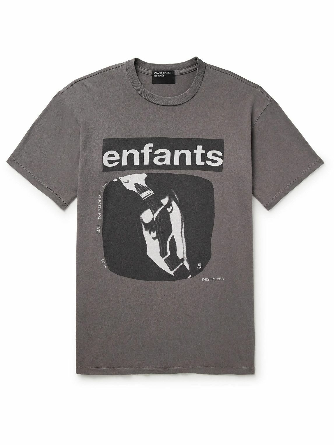 Photo: Enfants Riches Déprimés - Logo-Print Cotton-Jersey T-Shirt - Gray