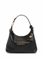 VERSACE Versace Tag Leather Hobo Bag