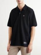 Neighborhood - Logo-Appliquéd Embroidered Cotton-Piqué Polo Shirt - Black