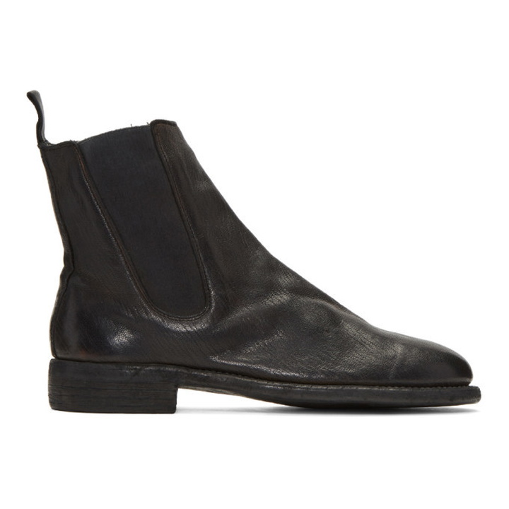 Photo: Guidi Black Leather Chelsea Boots
