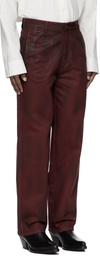 LGN Louis Gabriel Nouchi Burgundy Straight Leg Denim Jeans