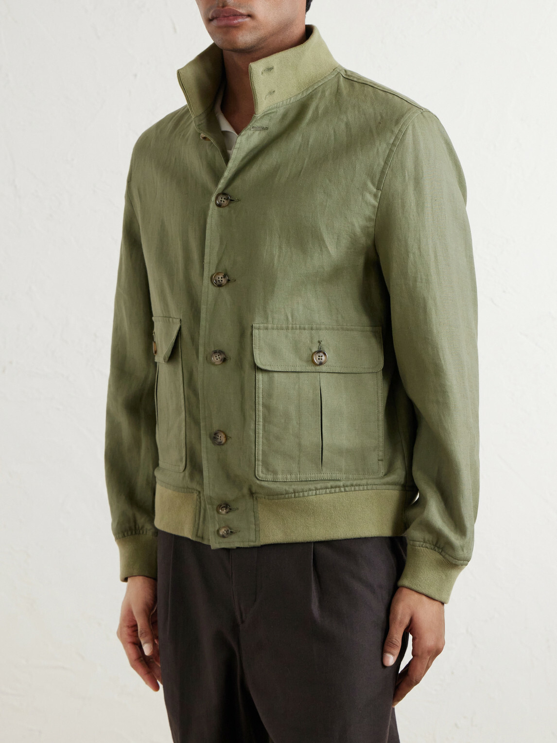 Valstar - Valstarino Linen Bomber Jacket - Green