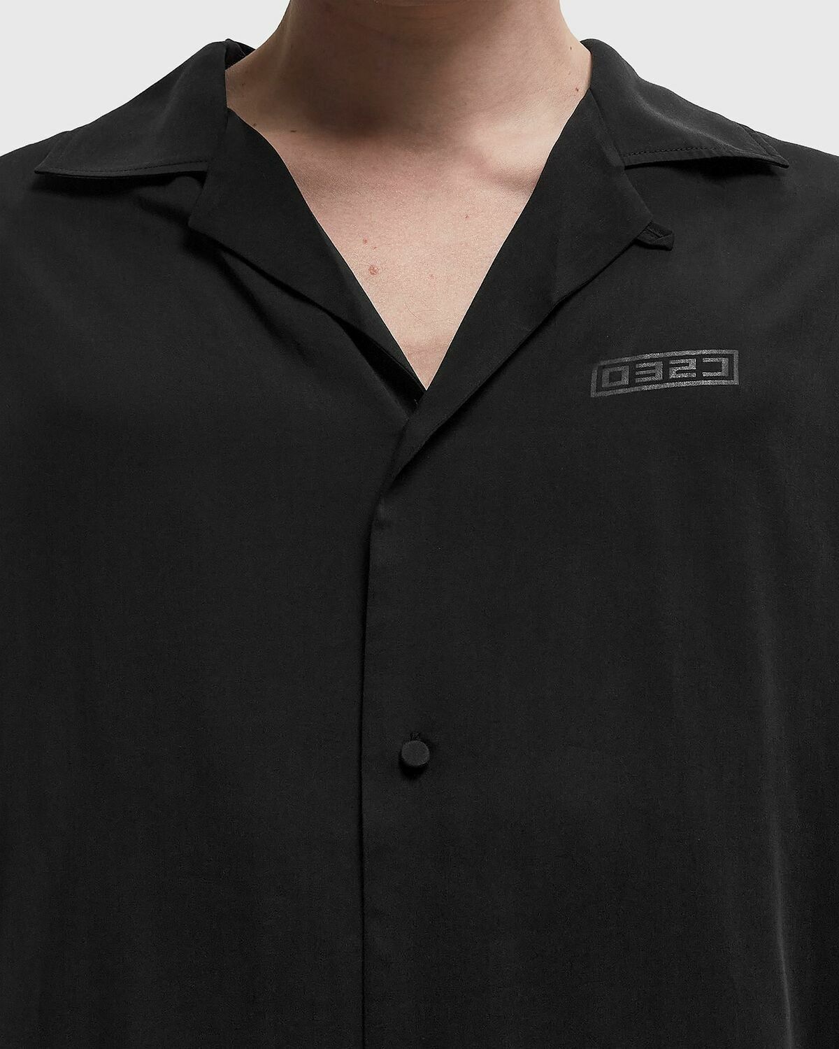 032c 111 BOWLING SHIRT Black Mens Shortsleefe