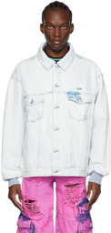 GCDS Blue Overdyed Denim Jacket