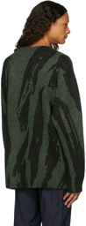 Kenzo Green Pleat Camo Sweater