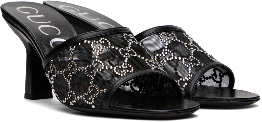 Gucci Black GG Heeled Sandals