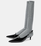 Magda Butrym Patent leather slingback pumps with socks