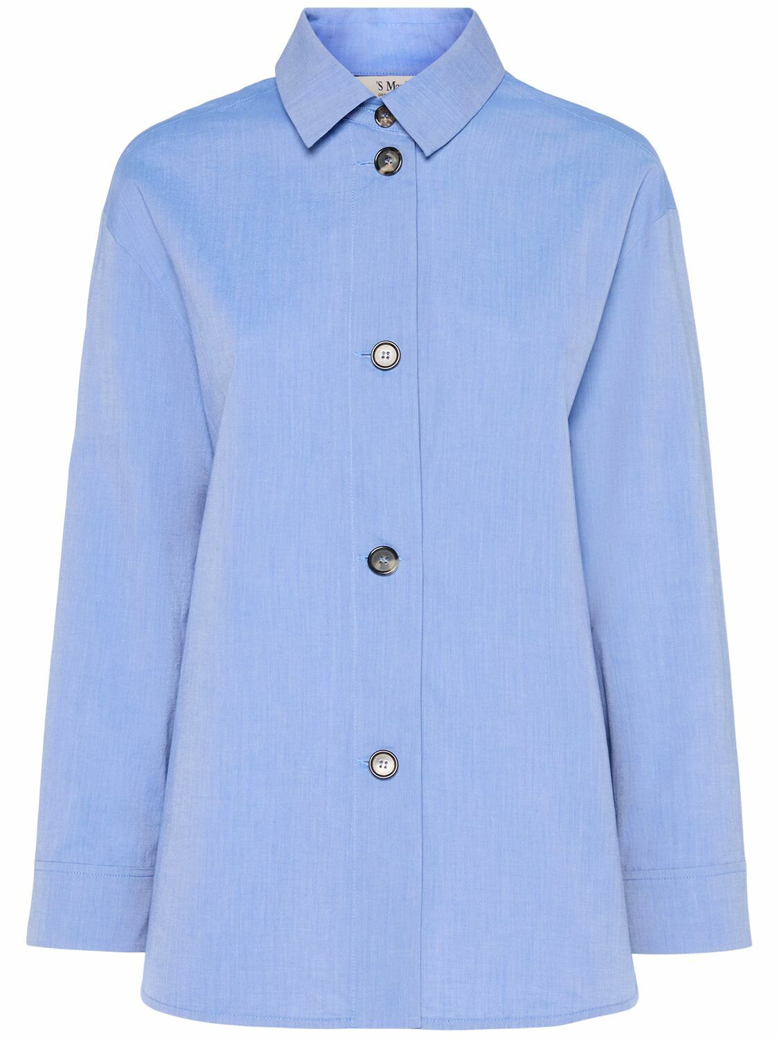 S MAX MARA Jona Linen Collarless Shirt S Max Mara