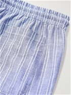 SMR Days - Stiped Slub Cotton Drawstring Shorts - Blue