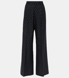 Etro High-rise wool and cotton wide-leg pants