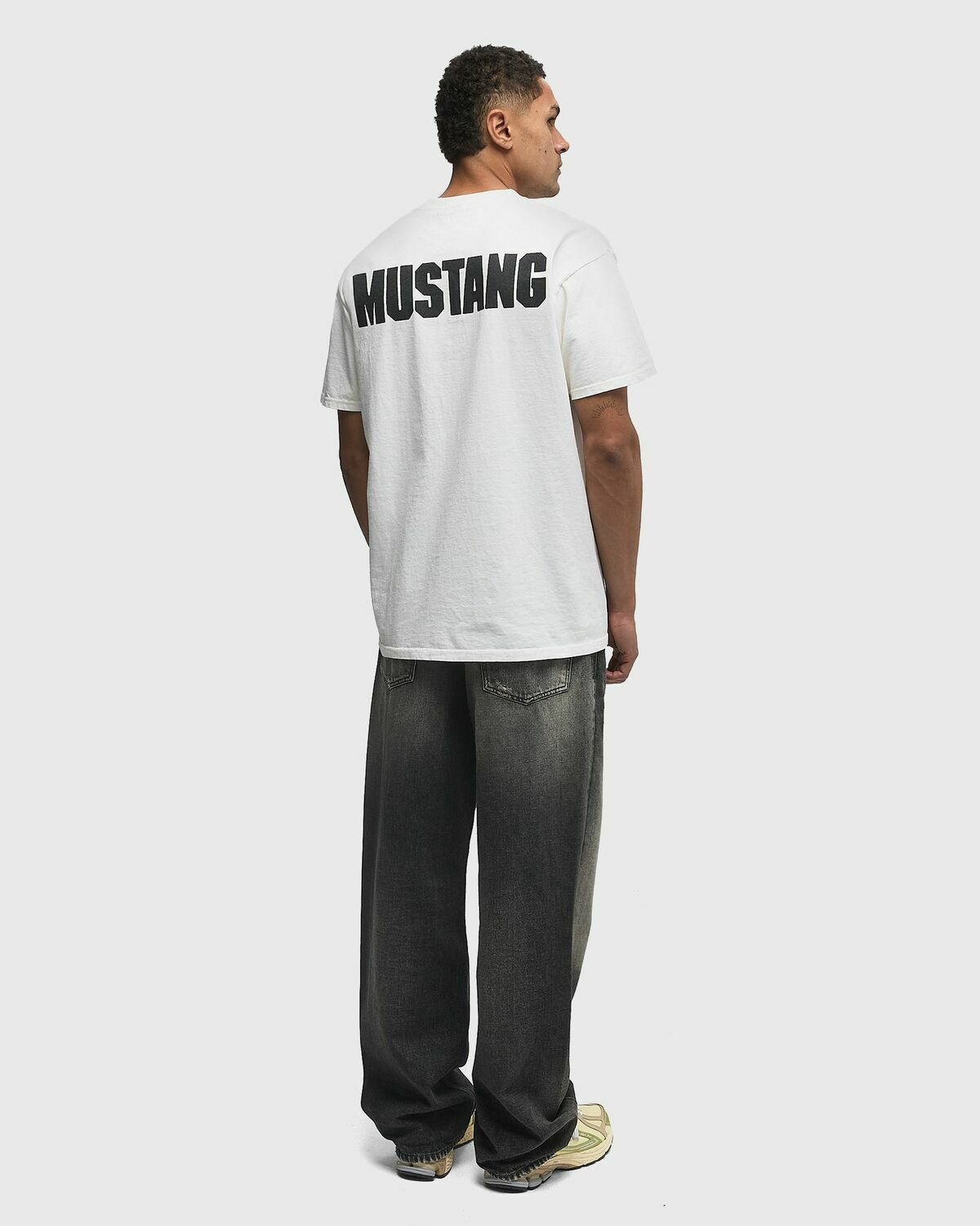 One of these Days MUSTANG TSHIRT White Mens Shortsleefe