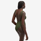 Hunza G Women's Square Neck Swimsuit in Metallic Khaki 