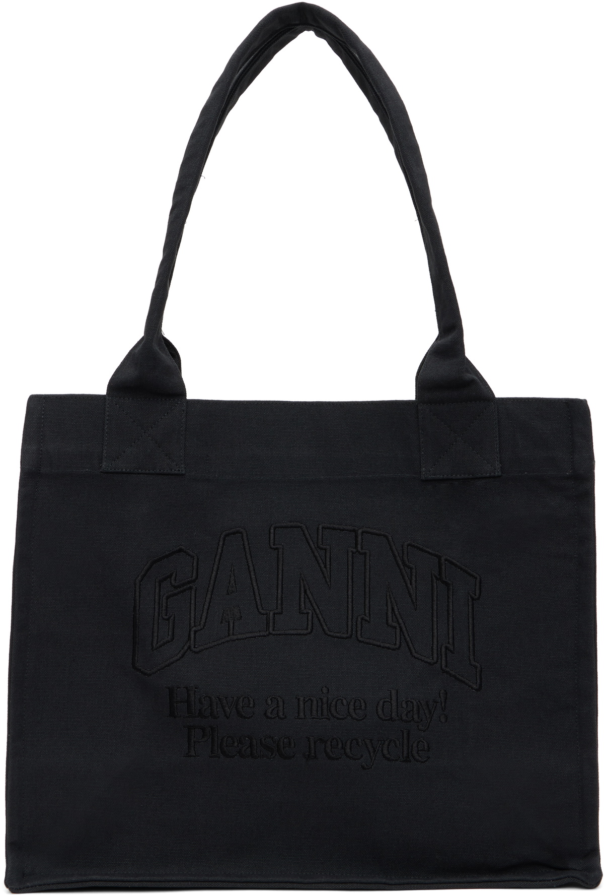 GANNI Gray Large Canvas Tote