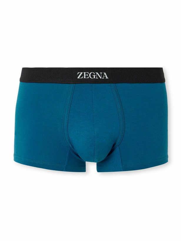 Photo: Zegna - Stretch-Cotton Boxer Briefs - Blue