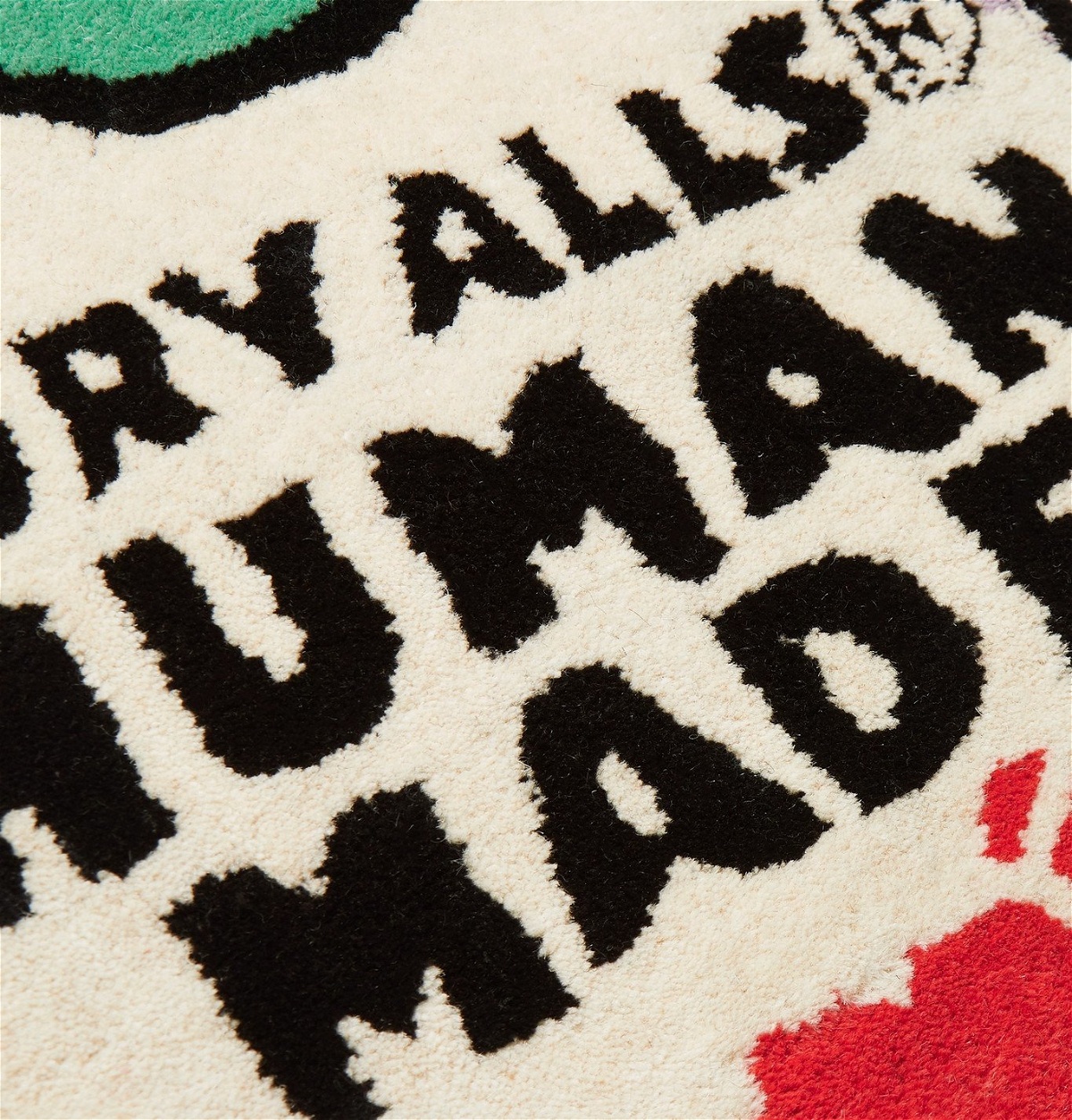 Human Made - Logo-Print Tufted Wool-Blend Rug - Multi Human Made