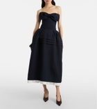Shushu/Tong Bow-detail wool and silk midi dress