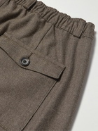 Oliver Spencer - Wool and Cotton-Blend Flannel Trousers - Brown