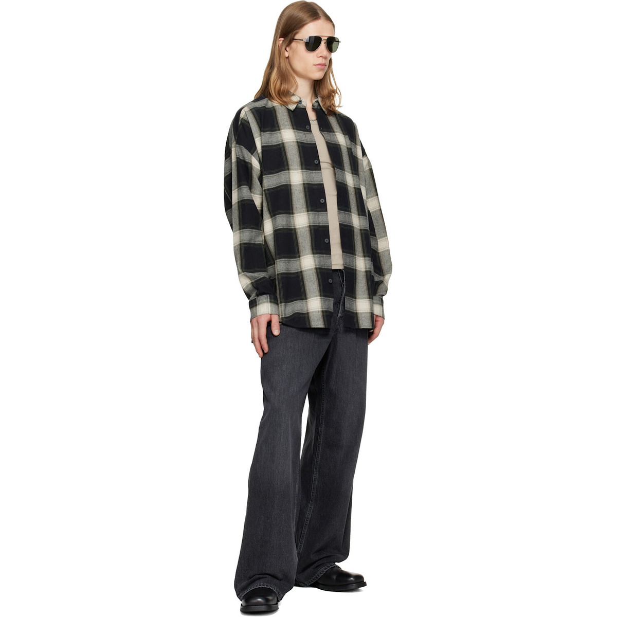 Fear of God ESSENTIALS Black & White Button Up Shirt