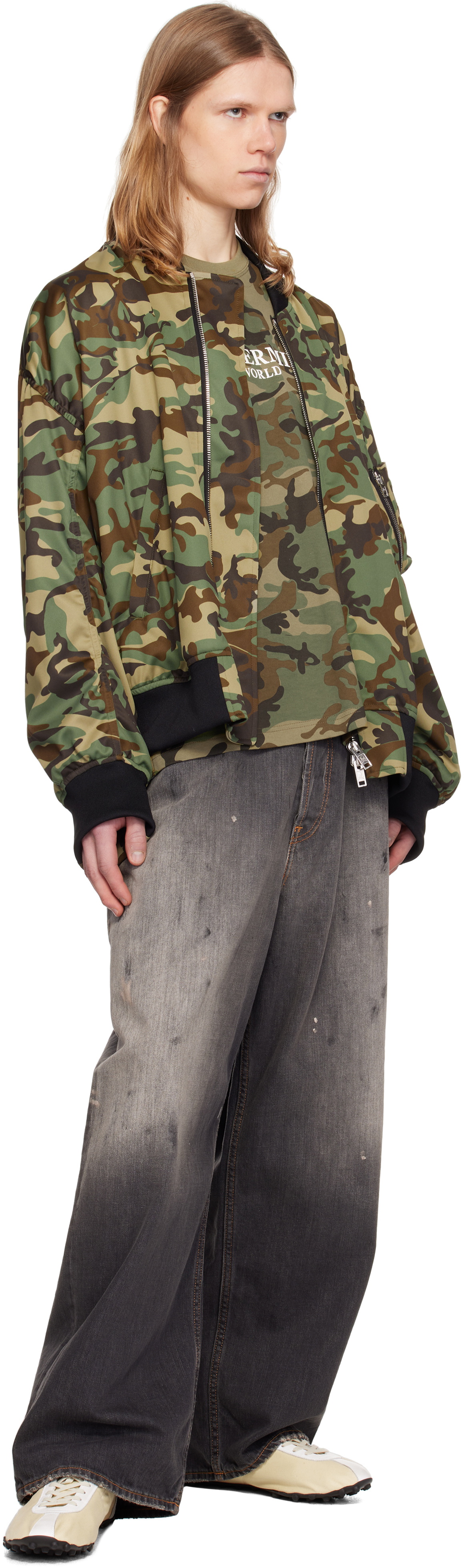 MASTERMIND WORLD Khaki Jersey Camo Bomber Jacket