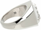 Alexander McQueen Silver Jeweled Signet Ring