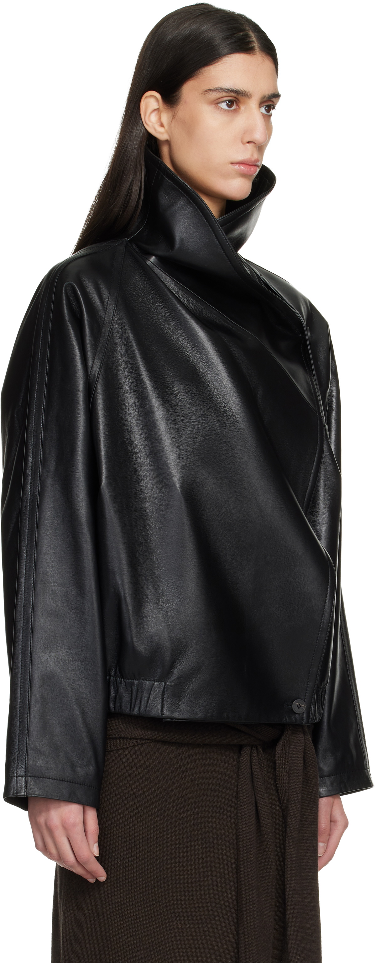 LE17SEPTEMBRE Black Sculptured Leather Jacket