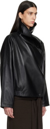 LE17SEPTEMBRE Black Sculptured Leather Jacket