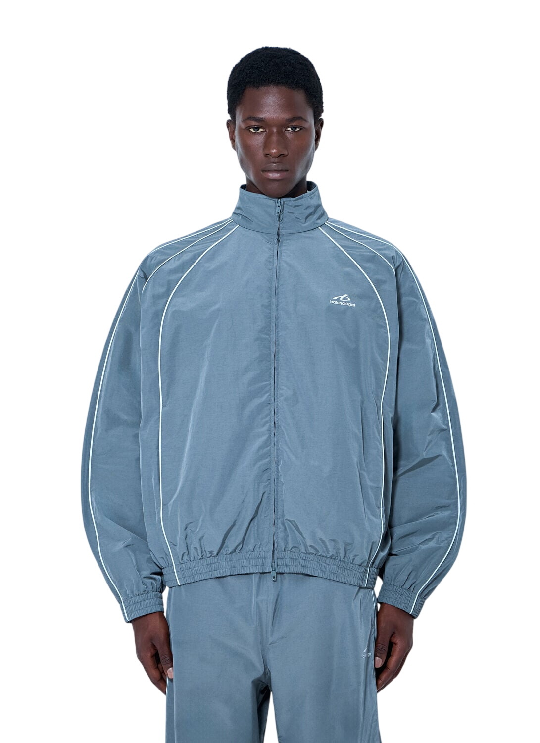 Balenciaga Blue Down C-Shape Jacket Balenciaga