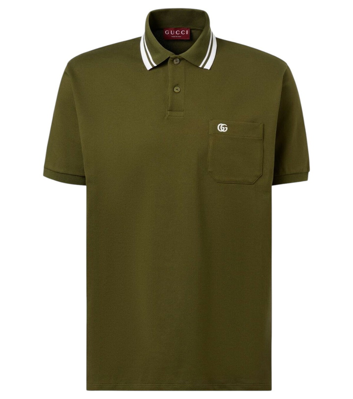 Photo: Gucci Double G cotton-blend piqué polo shirt