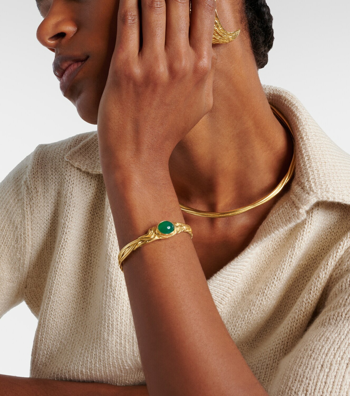 Ysso Delphi 24kt gold-plated bangle