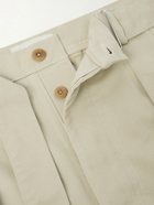 Officine Générale - Straight-Leg Pleated Cotton-Twill Chinos - Neutrals