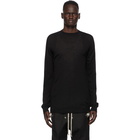 Rick Owens Black Wool Oversized Round Neck Sweater