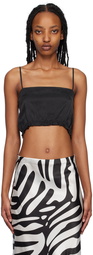 Silk Laundry Black Cropped Camisole