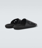 Giorgio Armani Logo embossed leather slides