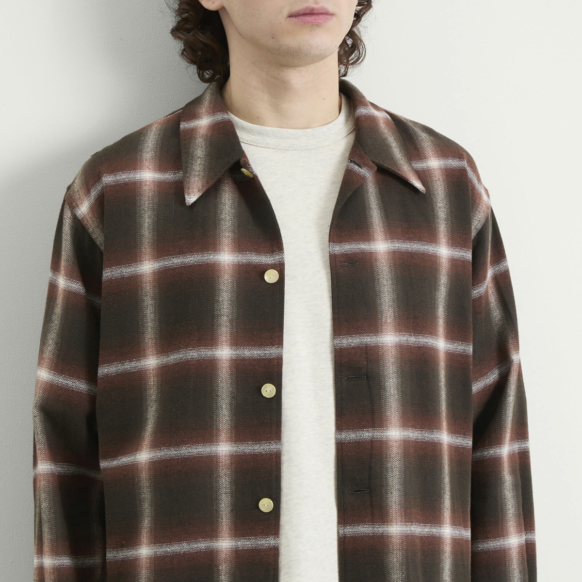 Second/Layer Men's Second Layer Logan Ombre Long Sleeve Check Shirt in Red Check