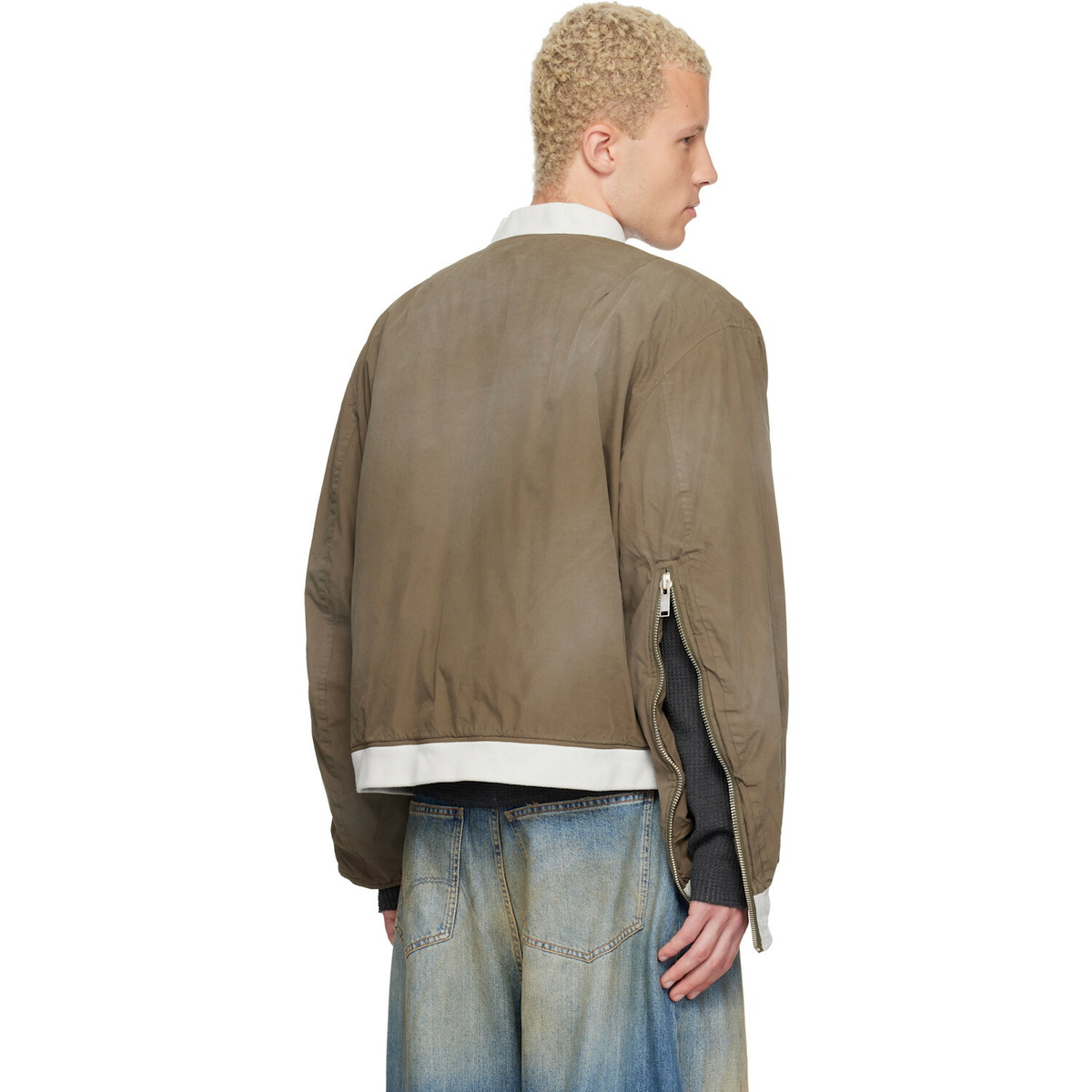 424 Khaki Military Bomber Jacket