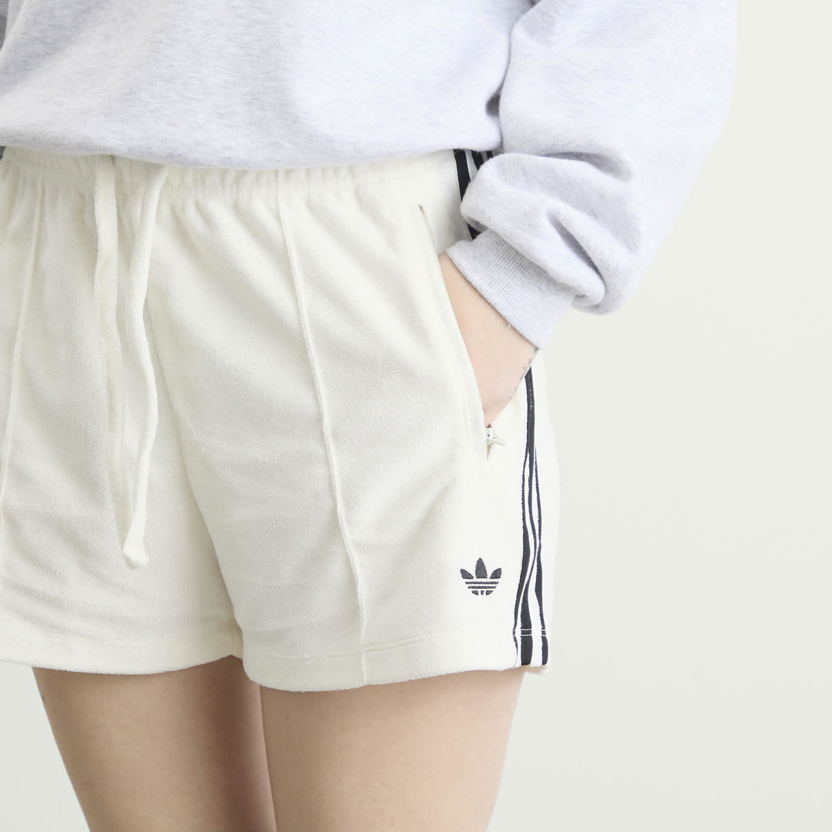 Adidas Women's Terry Towel Shorts in Off White