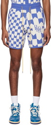 Rhude Blue & White Racing Shorts