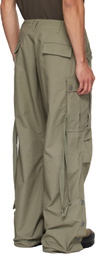 Reese Cooper Khaki Cotton Ripstop Wide Leg Cargo Pants