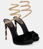 Rene Caovilla Embellished velvet sandals