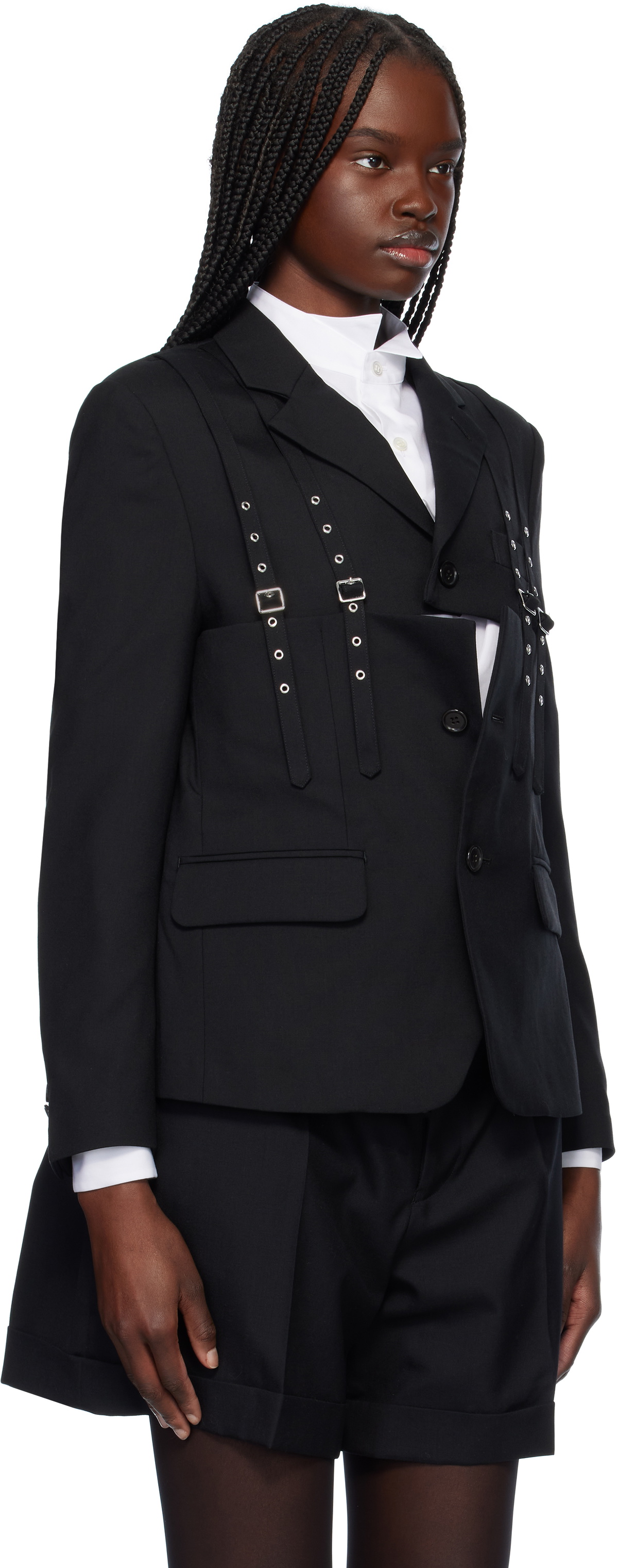Noir Kei Ninomiya Black Wool Oxford Blazer
