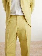 Paul Smith - Straight-Leg Cotton and Linen-Blend Suit Trousers - Yellow