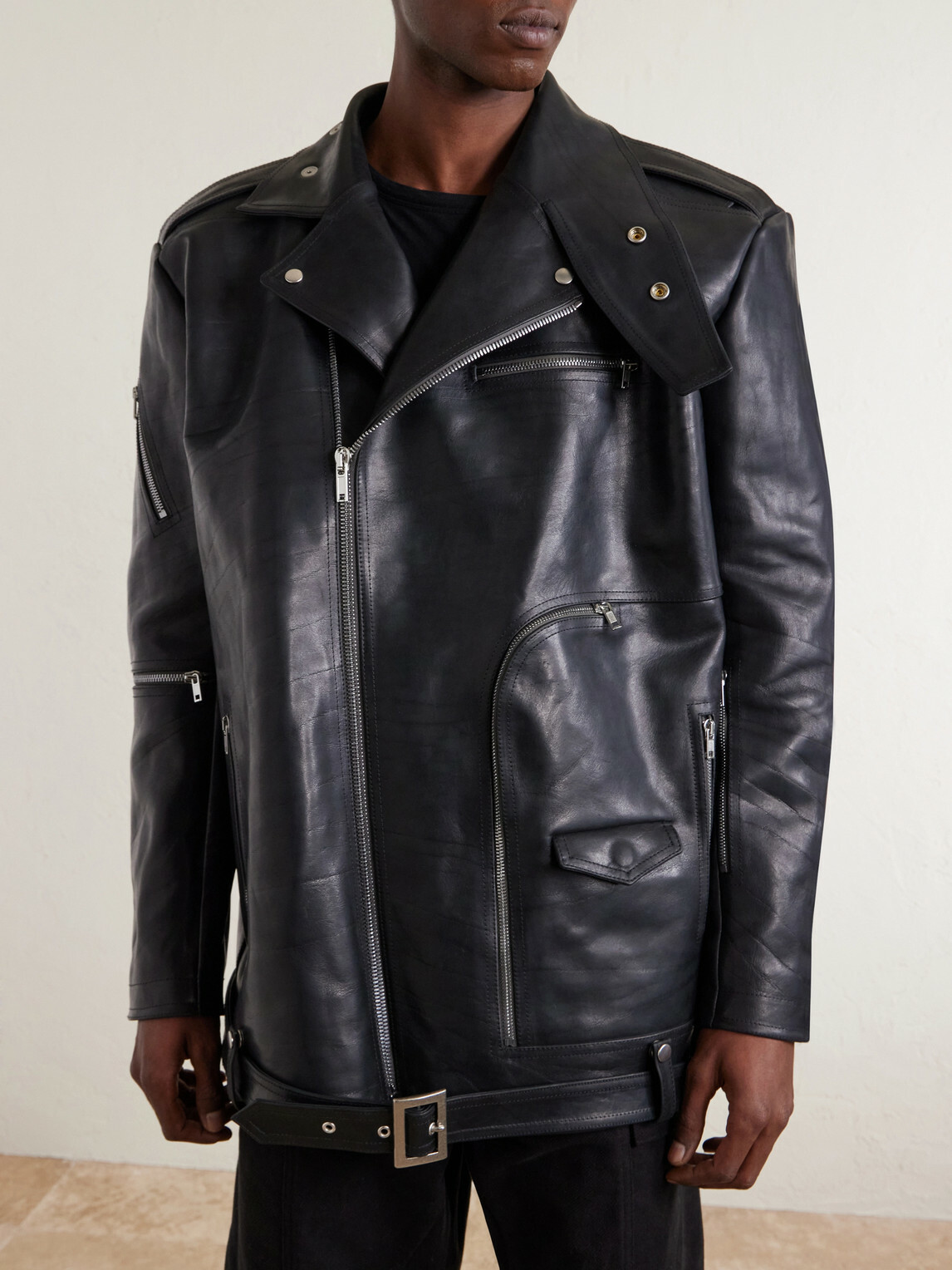 Rick Owens - Jumbo Bauhaus Stooges Oversized Leather Jacket Rick Owens