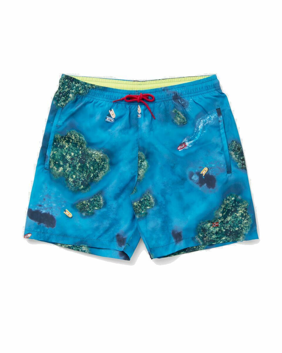 Photo: Napapijri V Inuvik Shorts Blue/Green - Mens - Swimwear