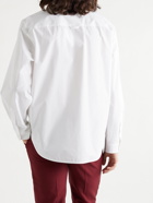 VALENTINO - Logo-Appliquéd Cotton-Poplin Shirt - White